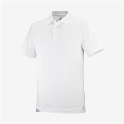 White Salomon OUTLIFE SS POLO M Short Sleeve Men's T Shirts | AE-375JVHF