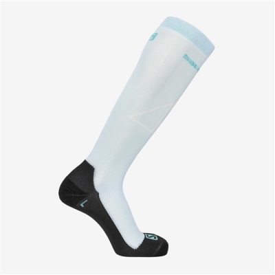 White Salomon QST Men's Socks | AE-582AFBH