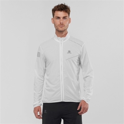 White Salomon SENSE M Men's Windbreaker | AE-842NSGZ