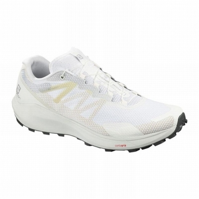 White Salomon SENSE RIDE 3 Men's Trail Running Shoes | AE-528VMST