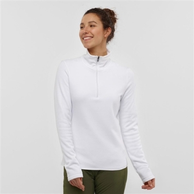 White Salomon WARM AMBITION HALF ZIP W Half Zip Jacket Women's Midlayers | AE-756AGFR