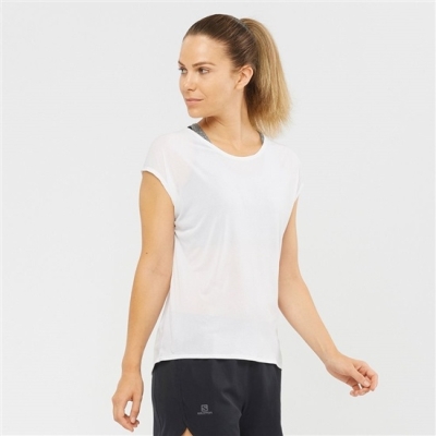 White Salomon XA SLEEVE TECH W Short Sleeve Women's T Shirts | AE-609TPHF