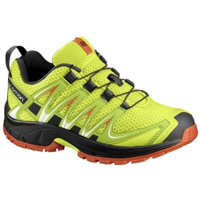 Yellow / Black Salomon XA PRO 3D J Kids' Trail Running Shoes | AE-391ITZE