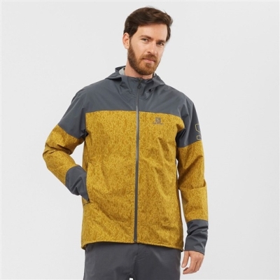 Yellow Salomon OUTRACK WATERPROOF 2.5L Men's Jackets | AE-231LVGX